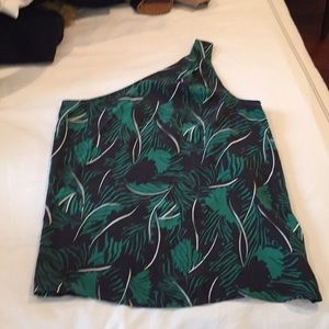 Palm print silk top- equipment